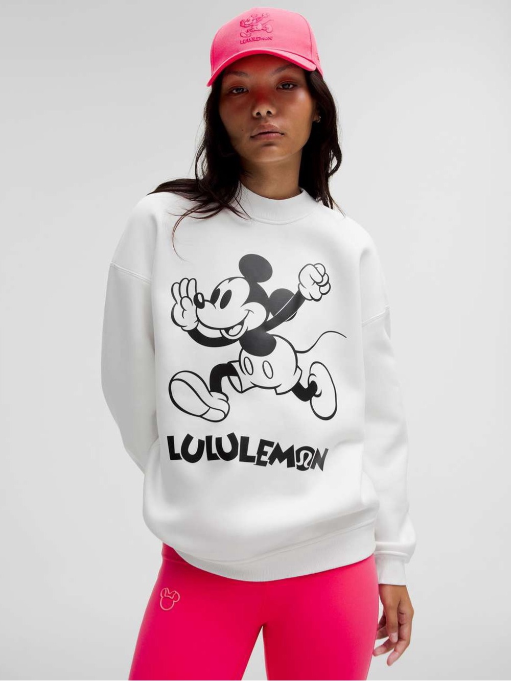 DISNEY X LULULEMON MICKEY FLEECE OVERSIZED PULLOVER~WHITE~L? XL?
